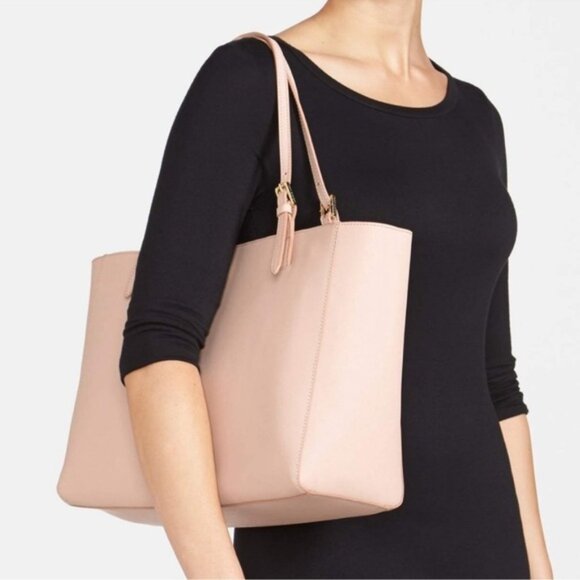 Tory Burch Powder Pink Saffiano Leather Medium York Buckle Tote - Picture 3 of 16